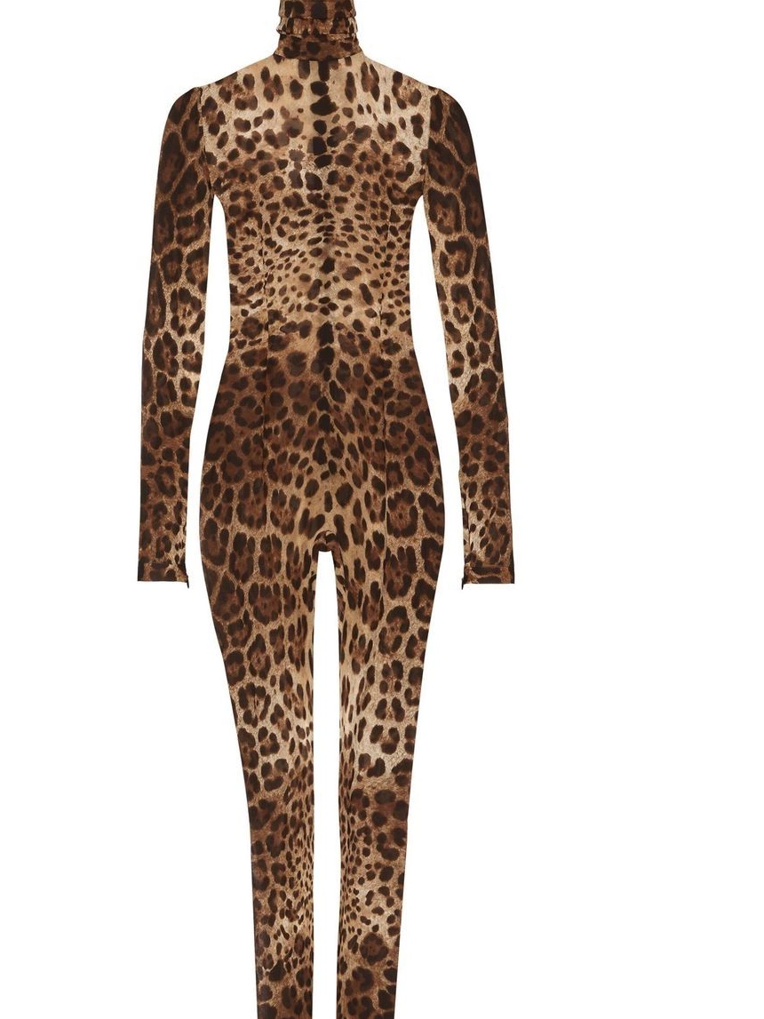 Rep Women DOLCE&GABBANA sheer KIM Gabbana & jumpsuit Dolce leopard-print 0328